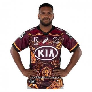 Camiseta Brisbane Broncos Rugby 2021 Indigena