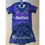 Camiseta Ninos Kit Melbourne Storm Rugby 2021 Local