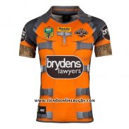 Camiseta Wests Tigers Rocket Raccoon Marvel Rugby 2017 Gris Naranja