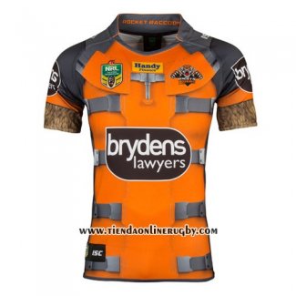 Camiseta Wests Tigers Rocket Raccoon Marvel Rugby 2017 Gris Naranja