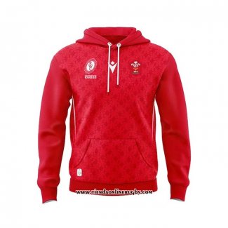 Sudaderas con Capucha Gales Rugby 2025 Rojo