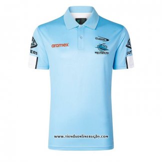 Camiseta Polo Cronulla Sutherland Sharks Rugby 2026 Azul