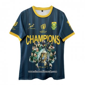 Camiseta Sudafrica Rugby 2023 World Cup Campeona