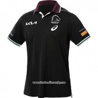 Camiseta Polo Brisbane Broncos Rugby 2025 Negro
