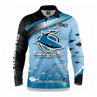 Camiseta NRL Cronulla Sutherland Sharks Rugby 2022 Fish Finder